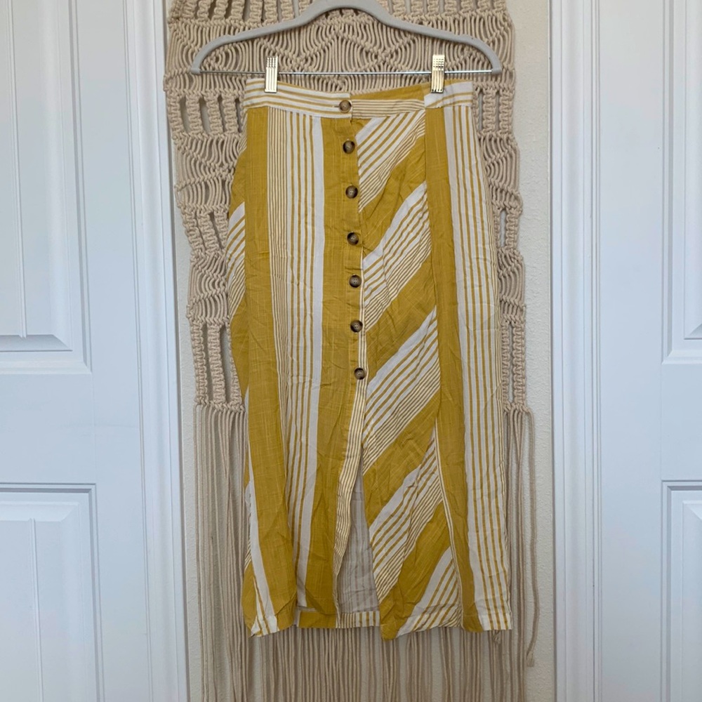 Light yellow striped skirt